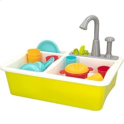 Fregadero Juguete COLORBABY My Home, Fregadero de juguete con agua, Juguete de Hogar y cocina, Fregadero con accesorios, niños 3 años (49025)
