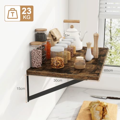 Fun Memories Schwebende Bücherregale, 2er Set Wandregal aus Holz, 60 x 30 cm, dekoratives Wandregal für Wohnzimmer, Schlafzimmer… – Ansicht 3