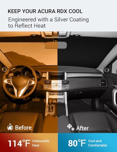 Image of Proadsy 2026 Upgrade Windshield Sun Shade Custom Fit 2007-2012 RDX Acura RDX Foldable Front Sunshade Protector Sun Visor Blocks UV Rays Keep Car Cooler