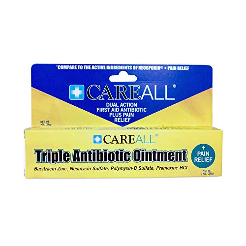 CareALL 1oz Triple Antibiotic Ointment + Pain Relief, Dual Action Maximum Strength First Aid Ointment Sooths and Heals Painful Minor Scratches and Wounds and Prevents Infection