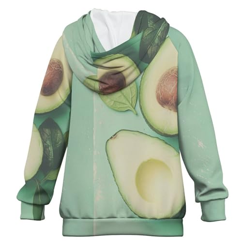 Healthy Food AvocadoChildren's Raglan Sleeve Hoodie, Suitable for Home And Outdoor Use10-11Y2