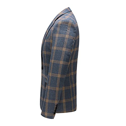 Mens Plaid Blazer Sports Coat Casual Slim Fit Checkered Blazer for Men Wedding4
