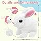 donciety interaktives Kaninchen Spielzeug, Realistisches Hasenspielzeug, Kuscheltier Hase Hüpfendes Kaninchen My Realistic Toy Ostergeschenke Für Kinder, Jungen, Mädchen (Weiß)
