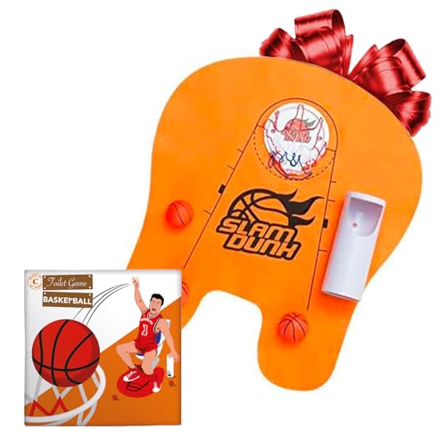Basket Toilet Set | Complete Pack | Toilet Set | Premium Quality | 1 Mat | 1 Basket with Suction Cups | 3 Mini Basketball Balls | 1 Rack with Suction Cups | Created by OriginalCup