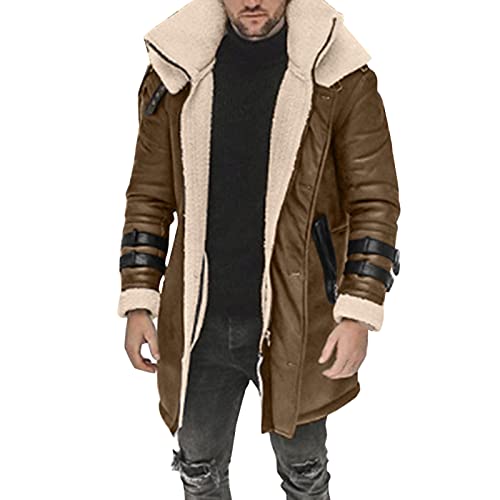 Mens Fur Coat Men's Leather Jacket Black Fur Jacket Fall Jacket Hoodies for Men Graphic Dress Coats for Men 3/4 Length Winter Coats for Men