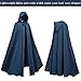 SightYoung Women Renaissance Hooded Cloak,Medieval Cloak with Hood,Adult Renaissance Cape,Medieval Hobbit Cape for Women Halloween,Navy Blue,51.1inch