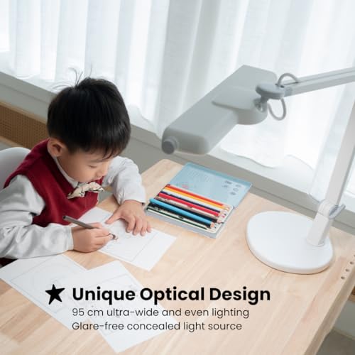 Image of BenQ MindDuo 2 Kids Study Lamp (White), Wide & Even Illumination, Auto Dimming, Brightness & Color Adjustment, Presence Detection