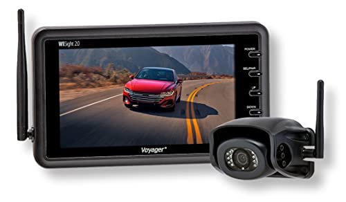 Voyager WVSXP70 Single-Camera System; System Includes (1) 7-inch Wireless LCD Monitor, (1) Wireless Rear Camera, 12-Volt Accessory Plug, and Suction Cup Monitor Mount