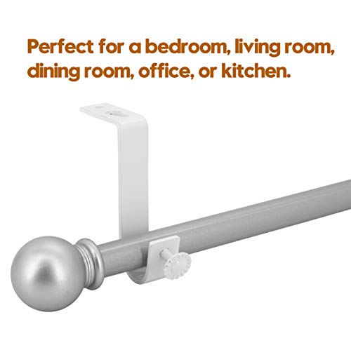 4 Pack Ceiling Curtain Rod Bracket Heavy Duty Single Curtain Rod Holders for 1 Inch Drapery Holder for Living Room Bedroom White