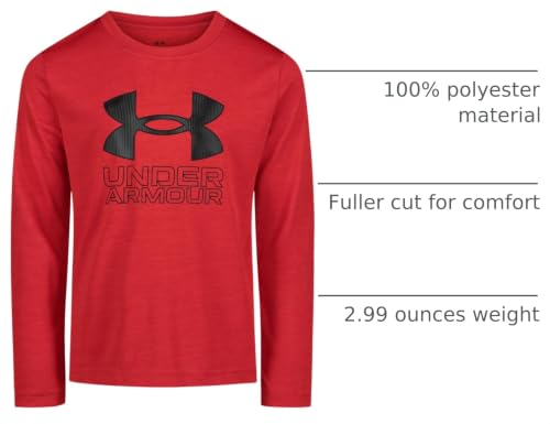 Image of Under Armour Boys' Long Sleeve Logo Graphic T-Shirt, Lightweight & Breathable, Relaxed Fit