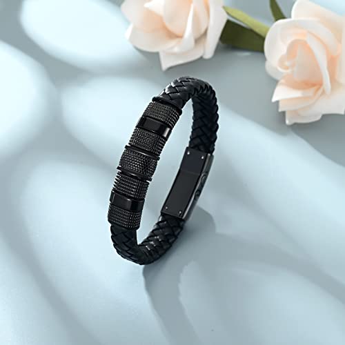 shajwo Cremation Urn Bracelet for Ashes Jewelry for Women Men Memorial Keepsake Cuff Bangle Leather Bracelet4