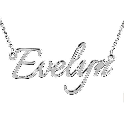 Soufeel Collier Prenom Personnalisé avec Pendentif en Or Rose Argent Sterling 925 Bijoux pour Femme Cadeau Fille Anniversaire Marriage Famille