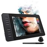 GAOMON PD1161 Drawing Tablet 11.6 Inch IPS Tilt Support Pen Display - Drawing Pad with 8 Shortcuts and 8192 Levels Battery-Free AP50 Stylus Black