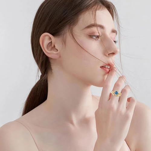 10K 14K 18K Solid Gold Natural Diamond Hexagon Vintage Gemstone Engagement Ring Set Leaf Art Deco Ring Set Hexagon Cut Unique Vine Gemstone Bridal Wedding Ring Set 4~124