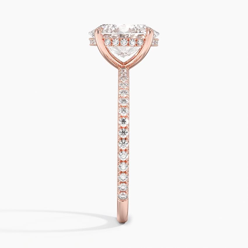 1-3 CT Oval Moissanite Engagement Ring – 4 Prong, Hidden Halo, Semi Eternity Pave Setting 10K 14K 18K Solid Gold & 925 Sterling Silver, Moissanite Ring For Women, Ready to Gift2