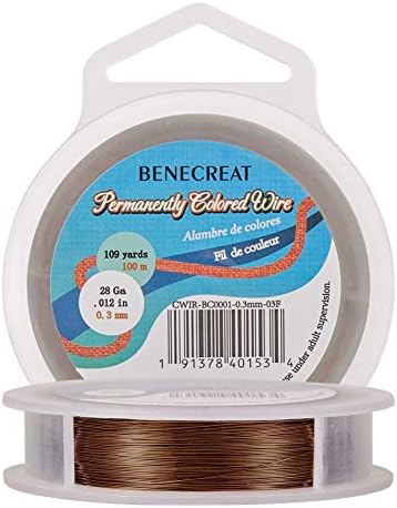 BENECREAT 22Gauge(0.6mm) Tarnish Resistant Gold Wire Jewellery Making Copper Wire, 20M/22Yard