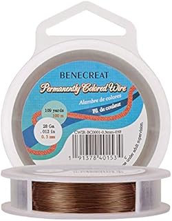 BENECREAT 22Gauge(0.6mm) Tarnish Resistant Gold Wire Jewellery Making Copper Wire, 20M/22Yard