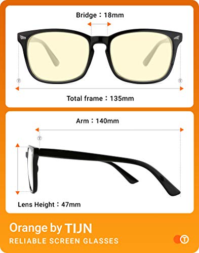 TIJN Gaming Glasses Blue Light Blocking Glasses for Women Men Nerd Eyeglasses Anti Eyestrain Anti UV Glare