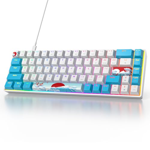 Clavier de jeu mécanique 60% filaire compact RVB avec interrupteur bleu et rouge