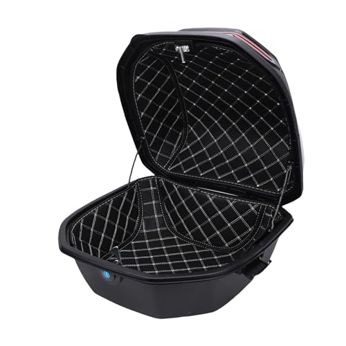 Top Case de Moto ABS 35L RiToEasysports avec Dossier et Bandes Réfléchissantes