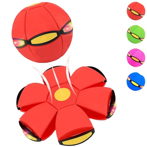 Nibconce UFO Bounce Ball - 2026 Pop Up Balls Toy, Collapsible Meta Ball That Flattens and Pops Up, Magic Bouncing Balls (Red)