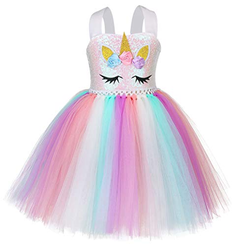 Vestido tutú de unicornio para niñas con diadema miniatura 2