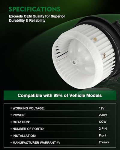 Image of HVAC Heater Blower Motor Fan for:-Jeep Grand Cherokee 2014-2017, for:-Chrysler 200 2015-2017, L4 V6 V8, A /C Heater Blower Motor Replacement OE# 700293 75038, PM4097, 68223053AA, 68223053AB