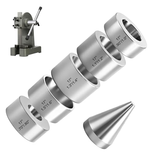 17 Degree Folding Reduction Die 5 PCS Heavy Duty Stainless Steel Stabilizer Folding Cone Die Set with Size & Degree Markings For Metal Jewelry Crafting & Coin Making Tool