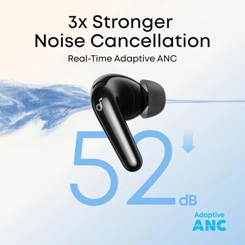 Image of anker soundcore R60i NC, 6-Mics, Real-Time (ANC) Adaptive Noise Cancelling, Hi-Res Sound, Wireless Bluetooth Earbuds, Translation Earbuds, 50H Playtime,(black)