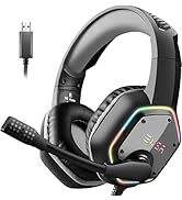 EKSA USB Gaming Headset for PC, Computer Headphones with Microphone/Mic Noise Cancelling, 7.1 Sur...