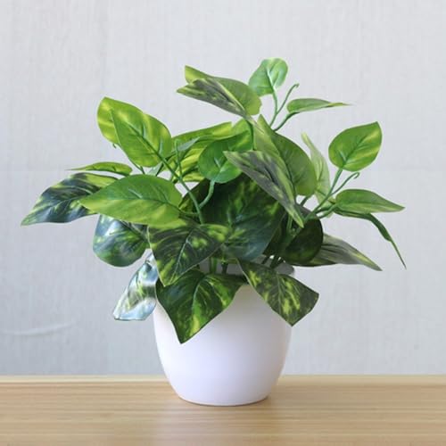 Cushteg Planta suculenta artificial en maceta, follaje realista para decoración del hogar y la oficina, estilo pastoral retro, uso en interiores y exteriores (B)