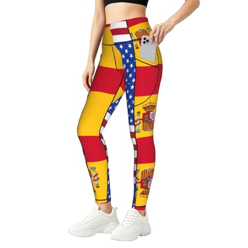 Leggings de España con bolsillos prácticos: mallas de fitness de alta comodidad para mujer