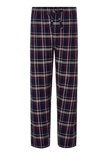 Bas pyjama homme long en flanelle de coton bleu 8894 taille XL