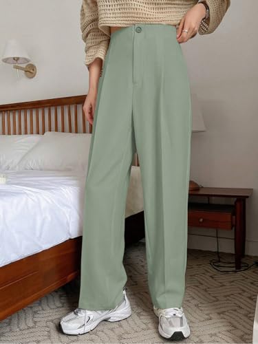 Image of KOTTY Women's Elegant High-Waist Wide-Leg Trousers for Office & Casual Wear