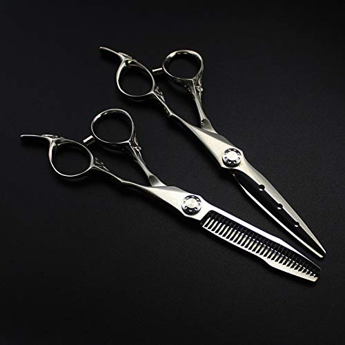 Tijeras de barbero para Cortar el Cabello, 6 Pulgadas, Acero 9cr13 japonés, Corte Mate, Tijeras de entresacar para salón de Belleza, Set de peluquería con Bolsa.