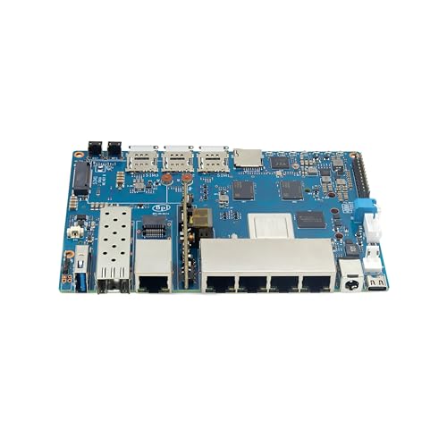 Image of Banana Pi BPI-R4 WiFi 7 Wireless Dual-Band WiFi Router Board OpenWRT, with MediaTek MT7988A (Filogic 880) SoC, Support 2X 10GbE SFP and 4X GbE Gigabit Ethernet for NAS Smart Home Gateway (POE SET2)