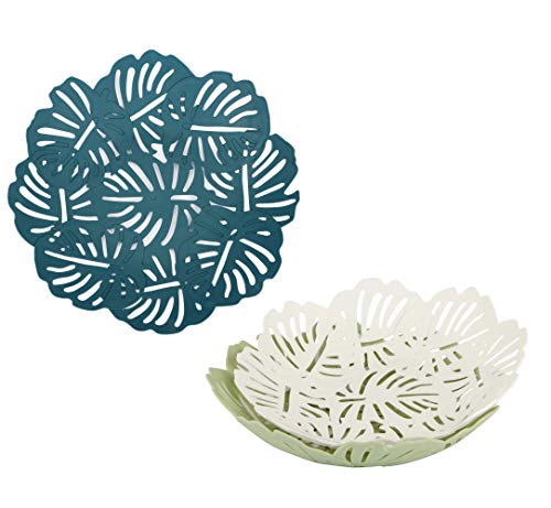 Katfort 3 Pack Fruit Basket Fruit Dish, Modern Nature Dried Fruit Plate, Countertop