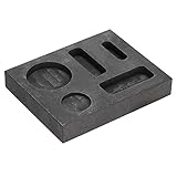 SENRISE Graphite Ingot Mold, Gold Silver Melting Casting Refining Mould, Metal Jewelry DIY Tools, 5 Hole, 72x57x12mm