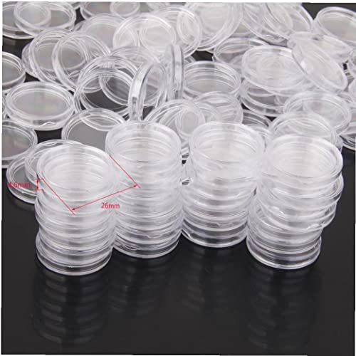 100 cápsulas plásticas transparentes para monedas 26mm miniatura 4