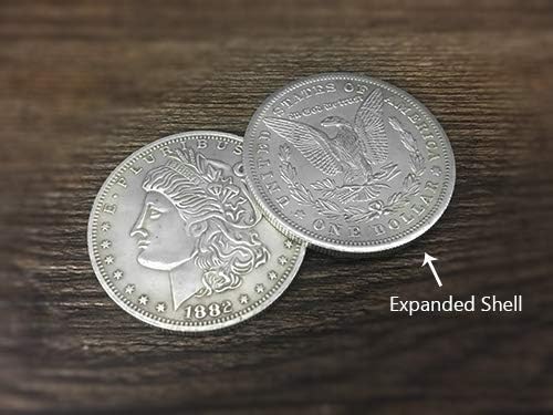 SUMAG Morgan Dollar and Expanded Shell (Tail) Set Magic Tricks Coin Appear Vanish Magic Close Up Street Illusions Prop Accessories