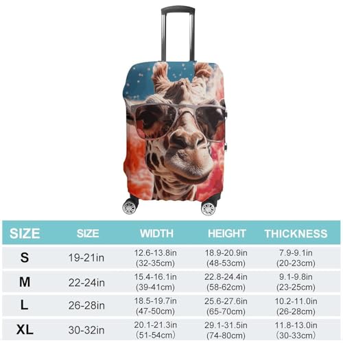 Giraffe Wearing Sunglasses Luggage Cover, Washable Elastic Suitcase Cover Protector Fit 18-32 Inch Luggage2