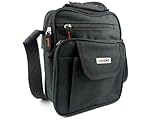 Long adjustable shoulder strap Wear on top 4 zippered compartments and one pocket on the front with flap, enough to organize most essentials (largest compartment 10.24 " x 7.87 ") Durable canvas material, 100% polyester, fully lined. Dimensions (H x ...