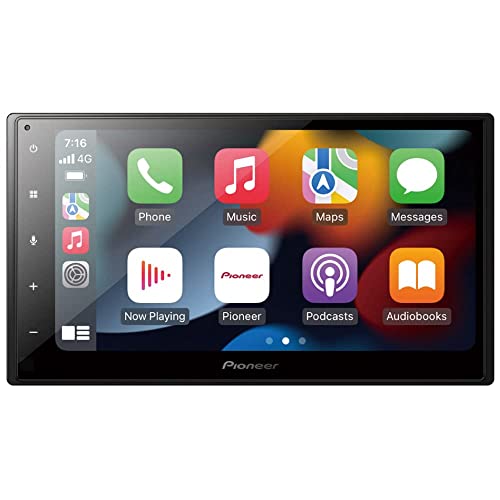 Image of Pioneer AV Receiver DMH-A5450BT-cr, 17.3 cm (6.8) WVGA Capacitive Touchscreen, Wireless Apple CarPlay, Android Auto, USB, Auxiliary, Bluetooth, 2 Channels, 2E+2 Watts, 1374 Grams