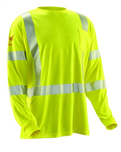 Image of DRIFIRE Strongknit FR Long Sleeve Hi-Vis T-Shirt, Flame Resistant, CAT 2, Class 3, Medium