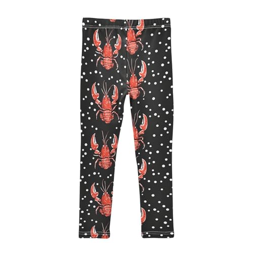 Red Lobsters Girls' Leggings Toddler Doodles Dots Kids Yoga Pants Dance Active Tights 4T2