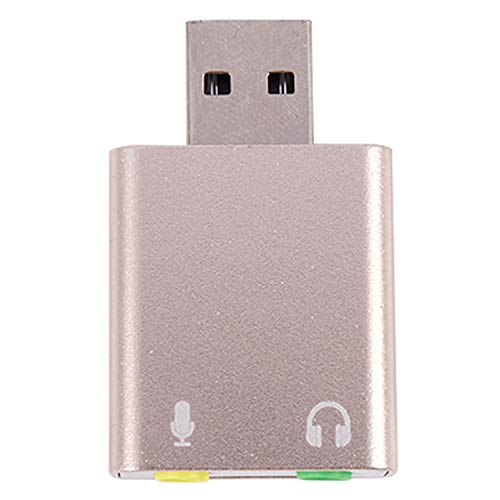 Qoekacy USB tarjeta de audio 7.1 USB externo Jack 3,5 mm adaptador para auriculares audio estéreo Mic Sound Card para PC Laptop