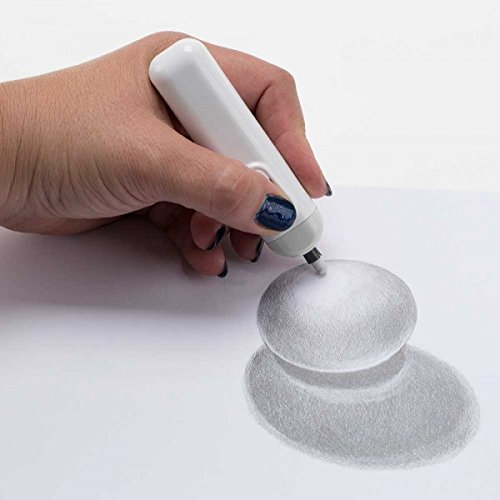 Quickfix+ Professional Series Battery Operated Eraser, Cordless Electric Auto Eraser For Artist Drawing, Sketching, Drafting- Set Includes 40 Eraser Refills, Battery Operated - Black #TOP3
