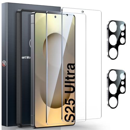 LK 2+2 Pack for Samsung Galaxy S25 Ultra Screen Protector, 2 Tempered Glass Film + 2 Camera Lens Protector for S25 Ultra, Support Fingerprint Unlock, Anti-Shatter, Anti-Scratch, Easy Installation LK 2+2 Pack for Samsung Galaxy S25 Ultra Screen Protector, 2 Tempered Glass Film + 2 Camera Lens Protector for S25 Ultra, Support Fingerprint Unlock, Anti-Shatter, Anti-Scratch, Easy Installation