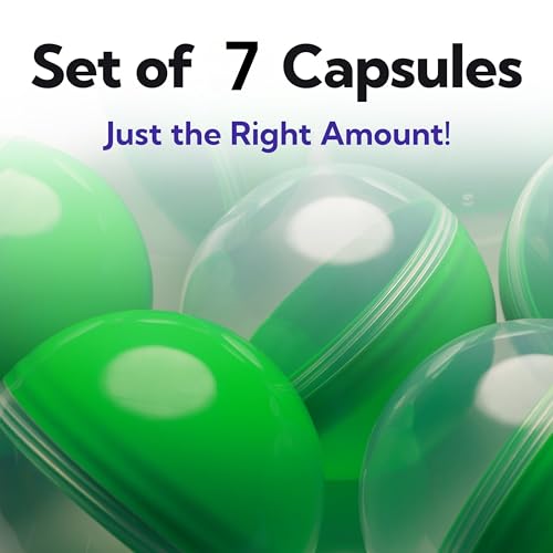 Image of Capsule Vending Machine Translucent-Green Round Capsules Empty 7 pcs 3.9 inch - Gumball Machine Capsules Easter Basket Stuffers Birthday Gifts - Pinata Stuffers Craft Supplies Claw Machine Refills