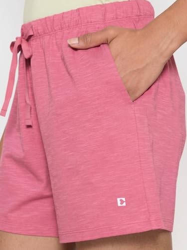 Image of Enamor Drawstring Mid Thigh Length Mid Rise Basic Shorts - Relaxed Fit, Super Soft Cotton - E062